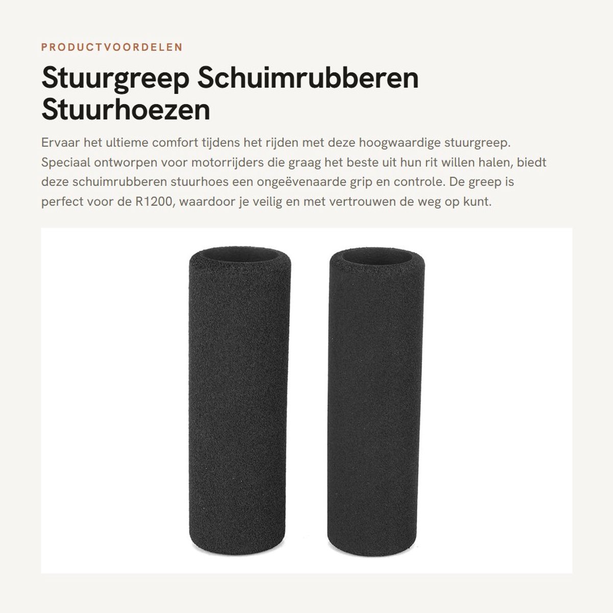 Dailygoods- Stuurgreep Antislip - Schuimrubberen Handgreep - 2 Stuks - Geschikt voor R1200 - Hoge Prestaties - Eenvoudige Installatie