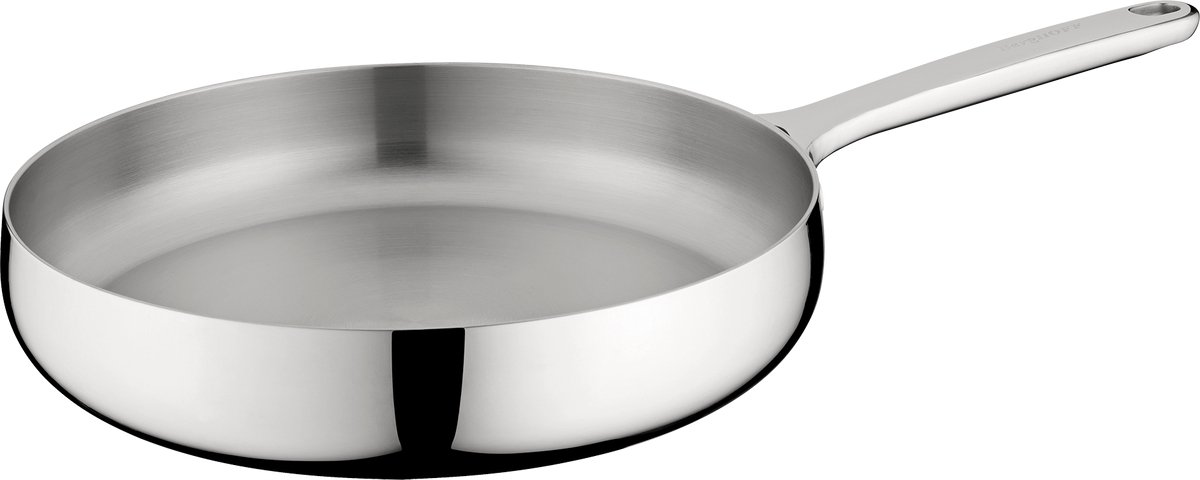 BergHOFF Home Koekenpan Ø 28 cm – RVS Braadpan – PFAS-Vrije Bakpan – Geschikt voor Inductie, Gas, Elektrisch en Keramisch – Ovenbestendige tot 250 °C en Vaatwasserbestendige Pan – Stellar Steel
