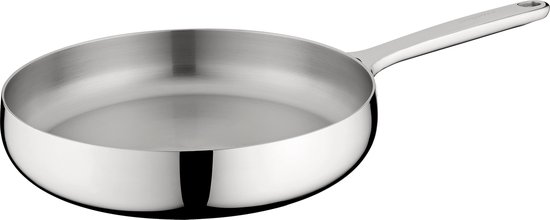 BergHOFF Home Koekenpan Ø 28 cm – RVS Braadpan – PFAS-Vrije Bakpan – Geschikt voor Inductie, Gas, Elektrisch en Keramisch – Ovenbestendige tot 250 °C en Vaatwasserbestendige Pan – Stellar Steel