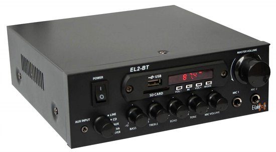 E-Lektron EL2-BT - Stereo versterker - Met Bluetooth en karaokefunctie - USB en SD MP3-speler — afbeelding 2