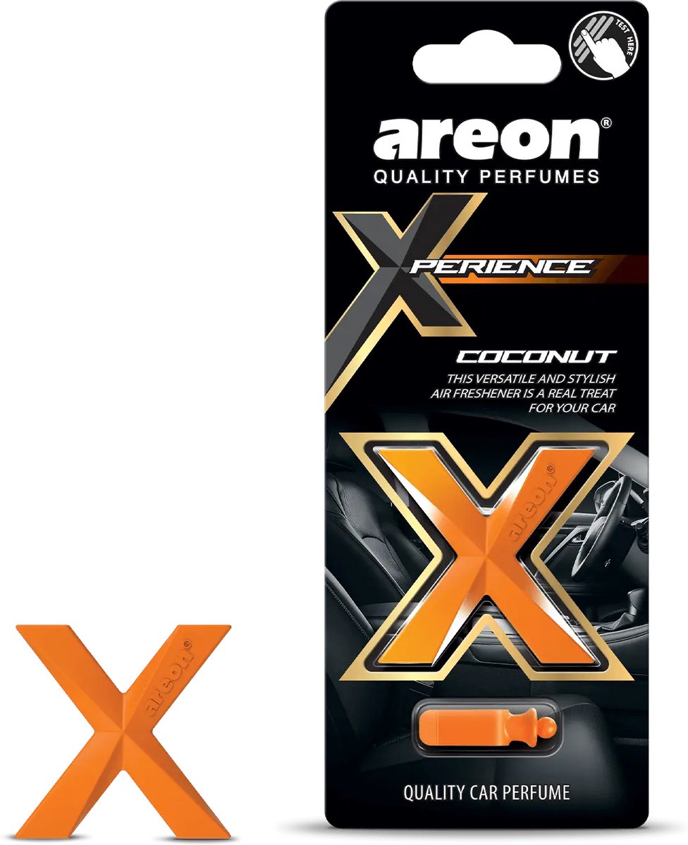 Areon Xperience Coconut Autoparfum – Tropische Kokos Auto Luchtverfrisser voor Ventilatierooster met Langdurige Geur