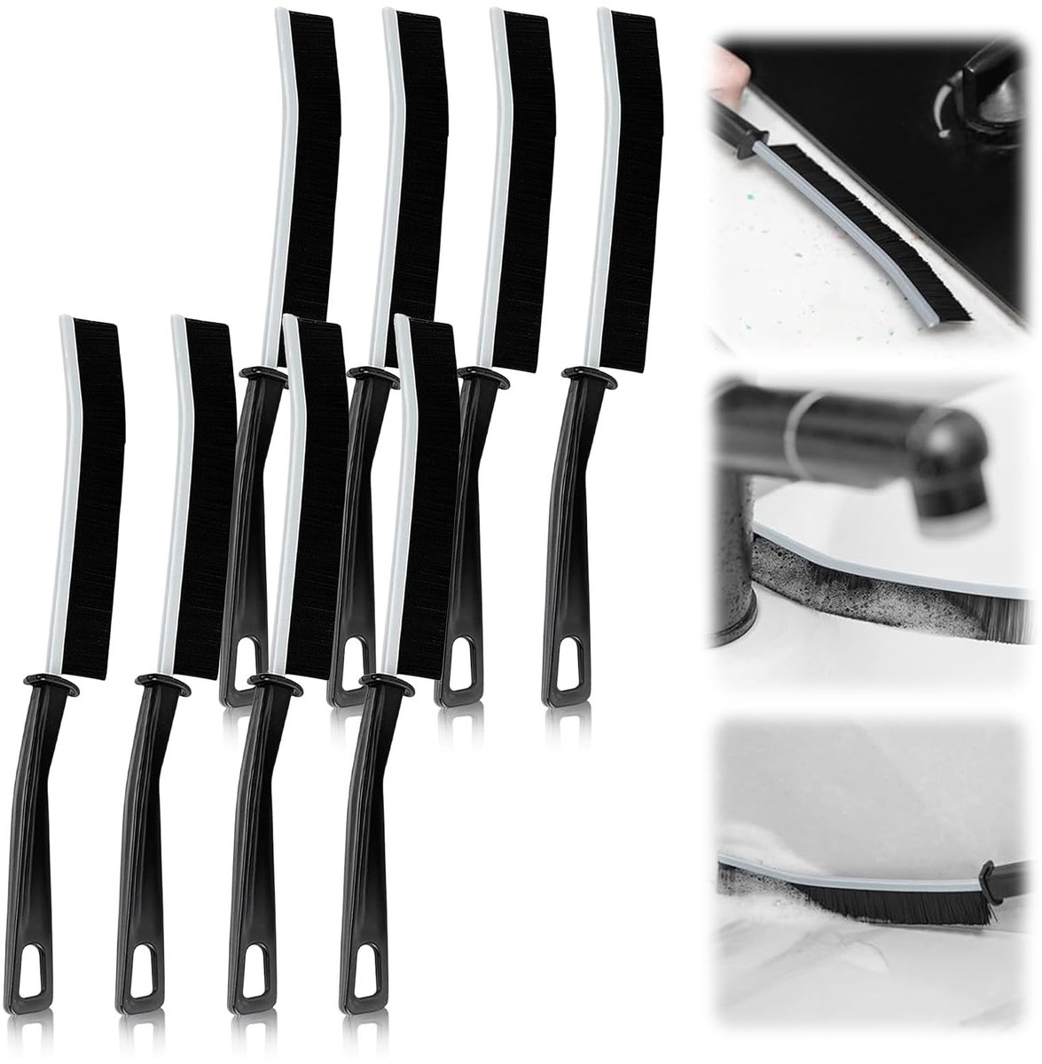 Dailygoods - Dailygoody - Voegborstels - Voegreiniger - Ergonomische handgreep - 8 stuks - Antislip - Geschikt voor keuken en badkamer - Perfect voor voegen