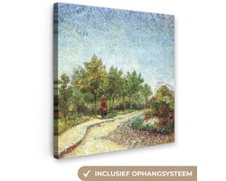Canvas schilderij 90x90 cm - Wanddecoratie Laan in het park Voyer d'Argenson in Asnières - Vincent van Gogh - Muurdecoratie woonkamer - Slaapkamer decoratie - Kamer accessoires - Schilderijen op canvas