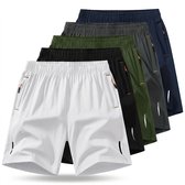 Zwart Wit Donkerblauw Donkergroen heren shorts set sport korte broek met trekkoord casual hardloop fitness training shorts 5 stuks maat S