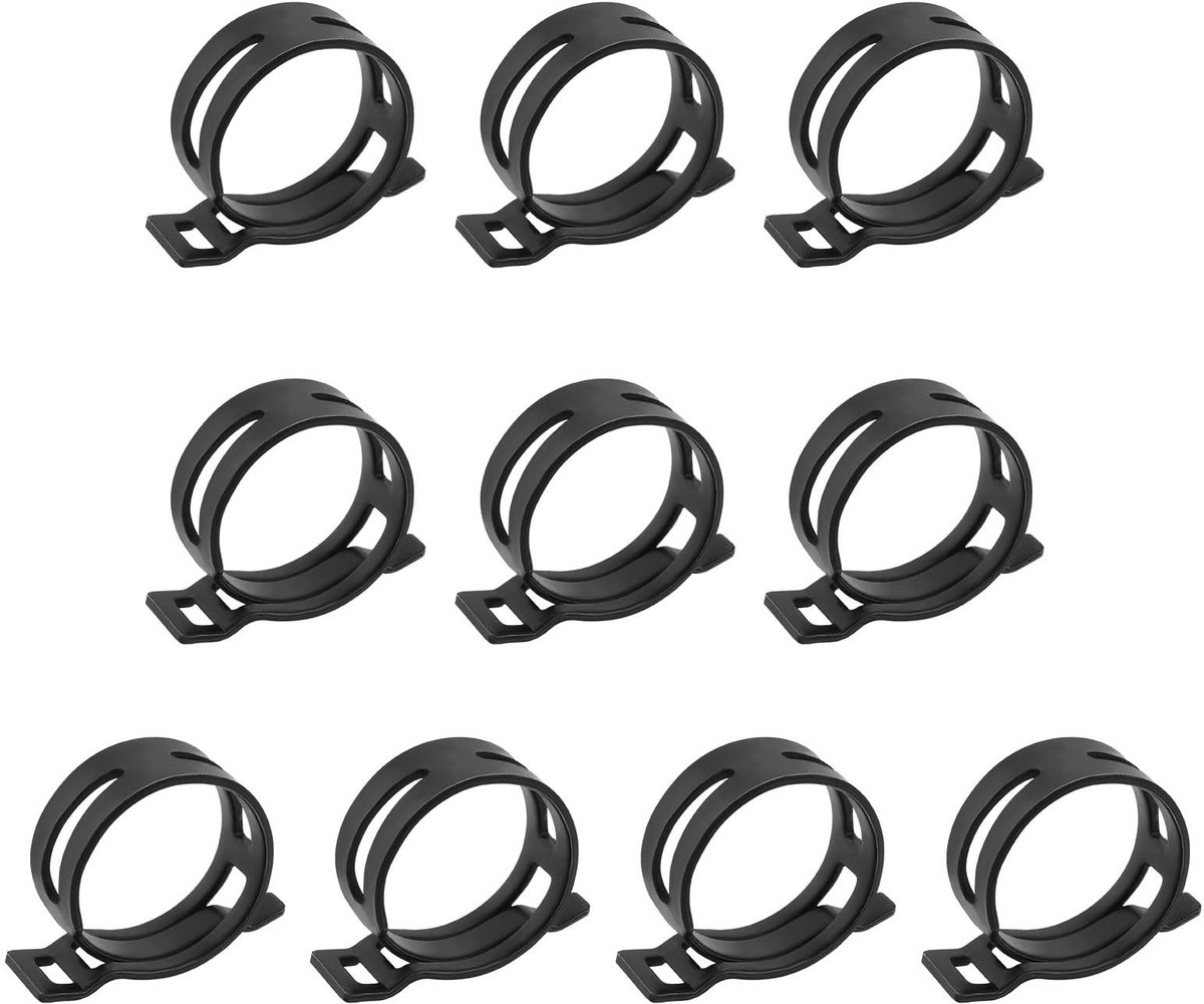 Dailygoods - Dailygoody - Metalen veerklemmen - Olie- en waterleiding klemmen - Zwart - 10 stuks - Geschikt voor Volkswagen en Skoda - 28 mm buitendiameter