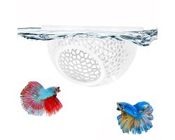 Rustplek voor vissen - Rustbed voor betta's - Hangmat voor betta's - Aquariumaccessoires - Aquariumbenodigdheden - Visspeelgoed - Decoratieve decoratie - 10*10*5,6 cm - Geschikt voor aquariums, vissenbakken, enz. - Wit