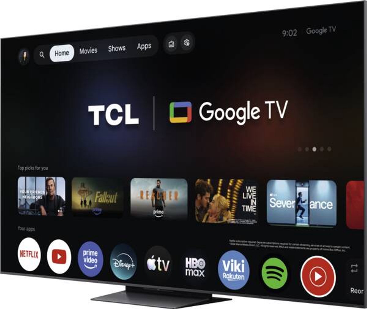 TCL 85C89L tv 2,16 m (85") 4K Ultra HD Smart TV Zwart 6000 cd/m²