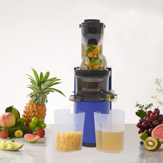 Langzame Sapcentrifuge - Slow Juicer - Sappen Persen - Hoge Sapopbrengst - 21x14x40 cm - Blauw — afbeelding 2