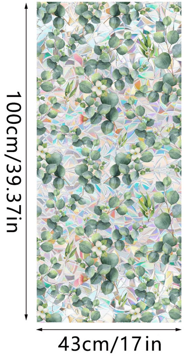3D Regenboog Raamfolie- Anti-Inkijk - Isolerend & Zonwerend - 43x100cm – Statisch - Prisma Bejuweled EffectXCBL003
