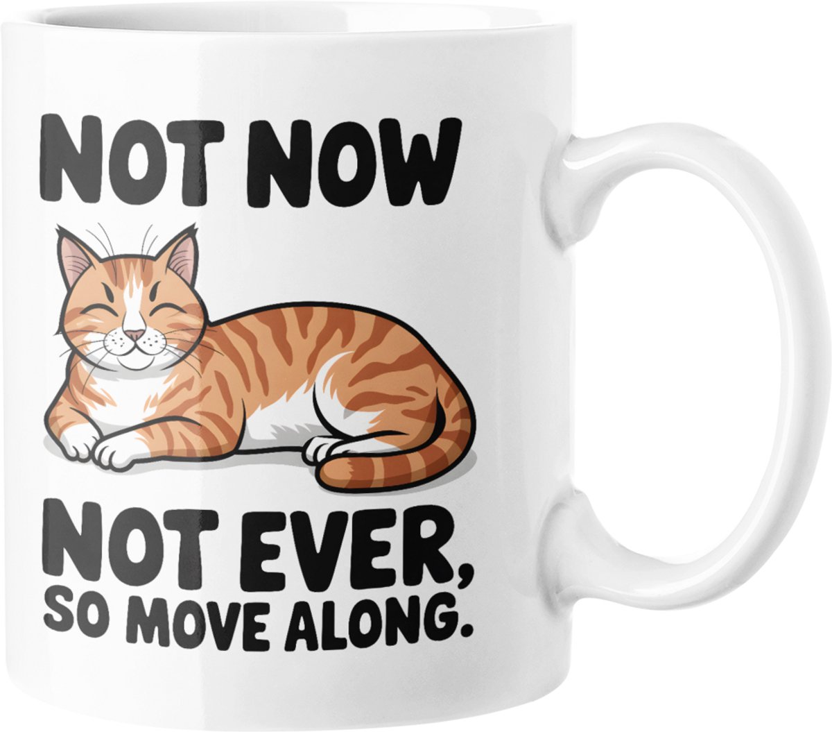 Sarcastic Kat Koffiekop, Grappige Kitten Mok, 'Niet Nu, Nooit' Cadeau, Liefhebber van Dieren