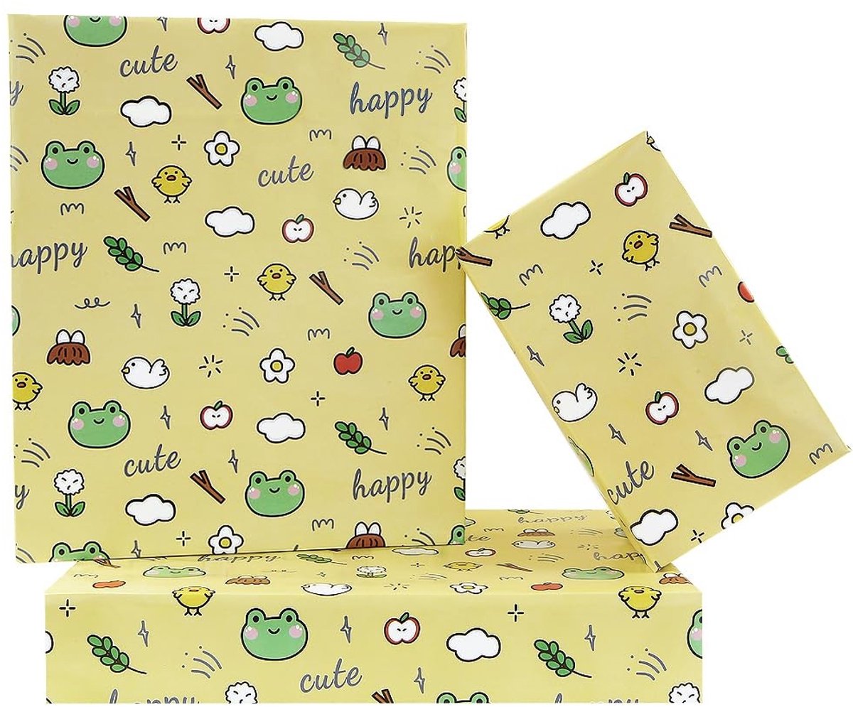 Dailygoods - Kikker Inpakpapier voor Verjaardagen en Feestjes