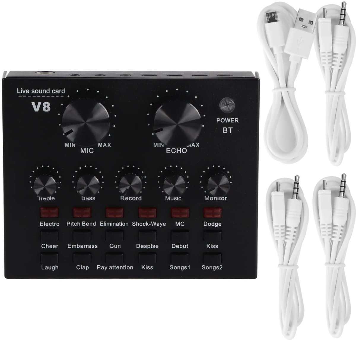 Dailygoods - Multifunctionele Live Geluidskaart V8 voor Streaming