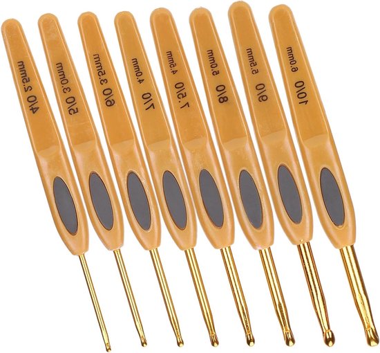 Set van 8 Ergonomische Haaknaalden van Aluminium voor Haken, Breien en DIY Creaties, Perfect voor Beginners en Ervaren Hakers van Merkloos — afbeelding 2
