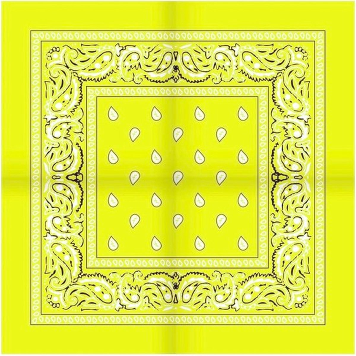 Scoby - Hip Hop Bandana - Katoen - Gele Vierkante Sjaal - 54 x 54 cm - Perfecte Hoofdband voor Iedereen - Carnaval - Geel