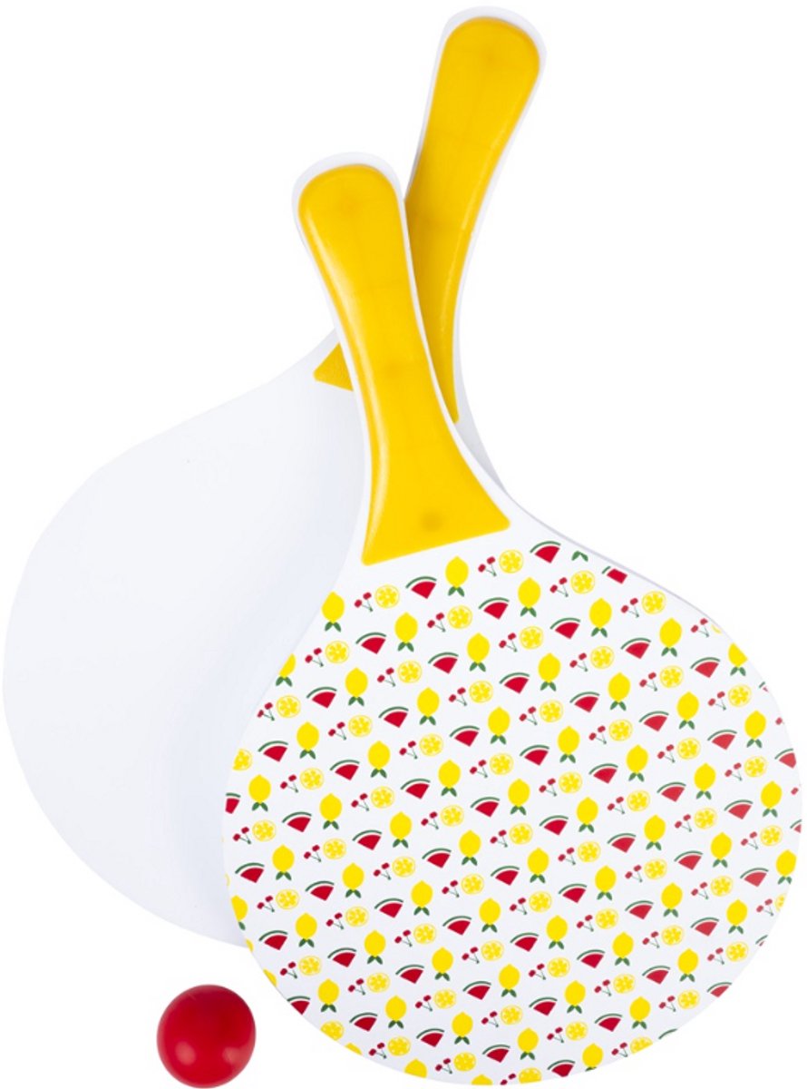 Beachball Set Zomerprint – Houten Bats met Bal in Net – Strandspel, Buitenspel & Recreatief Spel – Engelhart — afbeelding 6