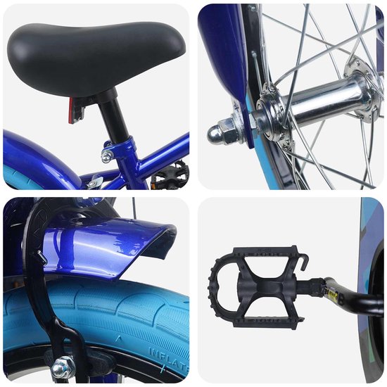 vidaXL - Kinderfiets - 16 - Inch - voor - 4-6 - jaar - oud - Donkerblauw van VidaXL — afbeelding 4