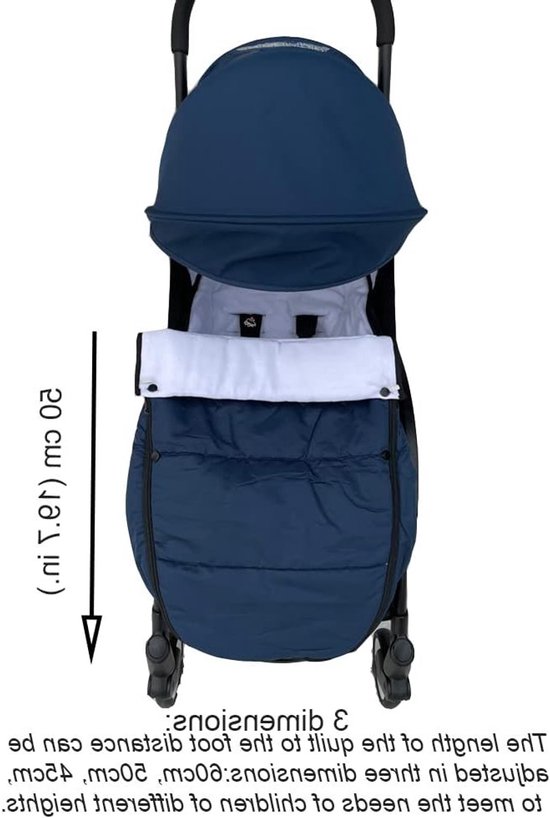 Dikke Voetenzak voor Kinderwagens, Geschikt voor Babyzen, Stokke en Bugaboo, Weerbestendig en Makkelijk Schoon te Maken (Blauw) van Merkloos — afbeelding 4