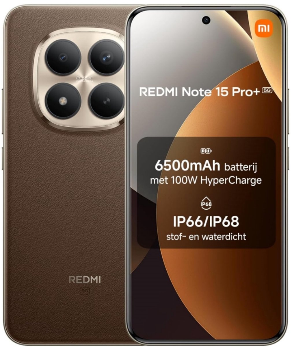 Xiaomi Redmi Note 15 Pro+ 5G 8GB+256GB Mocha Bruin | 6,83" 120Hz AMOLED | 200MP OIS | IP68 Waterdicht