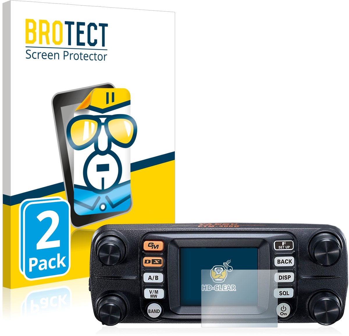 BROTECT - Screenprotector voor Yaesu FTM-300DE - Folie Beschermfolie transparant 2 Stuks