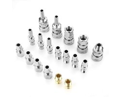 SVGCommerce - Japanse Quick Connector - 18pcs 1/4" Slangverbinder - Hoogwaardige prestatie - Klein formaat - Betrouwbaar en sterk - Geschikt voor luch