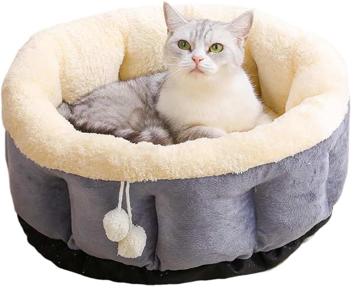 Huisdierkussen Donut - Rond Nest - Rustgevend Slapen - Antislip Onderkant - 40 x 40 cm - Grijs