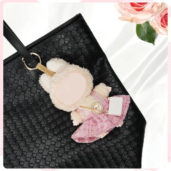 Poppenkleding Set - Mini Outfit - Poppen Aankleden - 2 Stuks - 17 cm Poppen - Zwart Roze — afbeelding 5