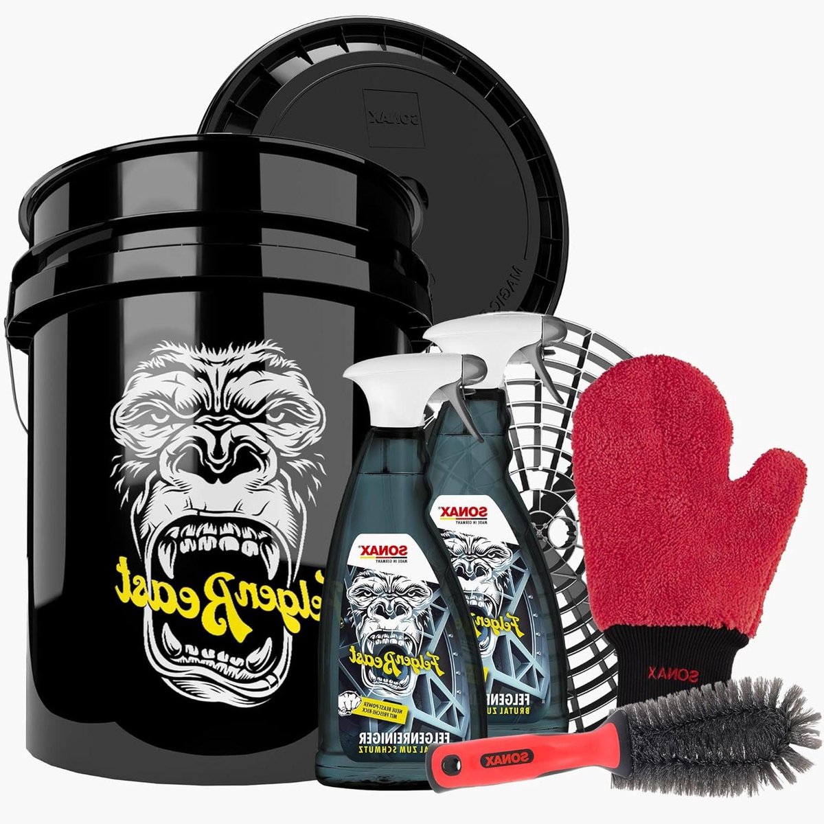 Velgenreinigingsset - Auto Poets Set - Auto Onderhoud - Compleet met Grit Guard - 20 Liter Emmer - Premium Set