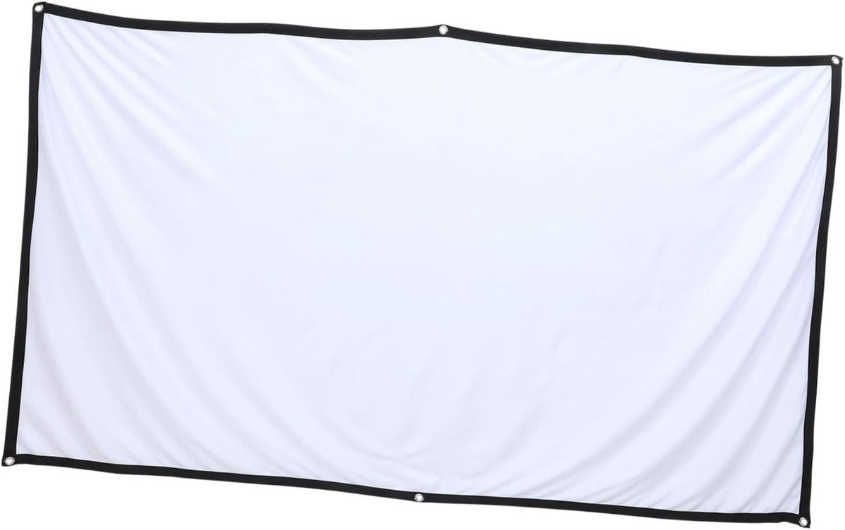 Projector Scherm - Opvouwbaar Beeldscherm - Thuisbioscoop Ervaring - Kreukvrij Polyester - 186 x 105 cm - Wit