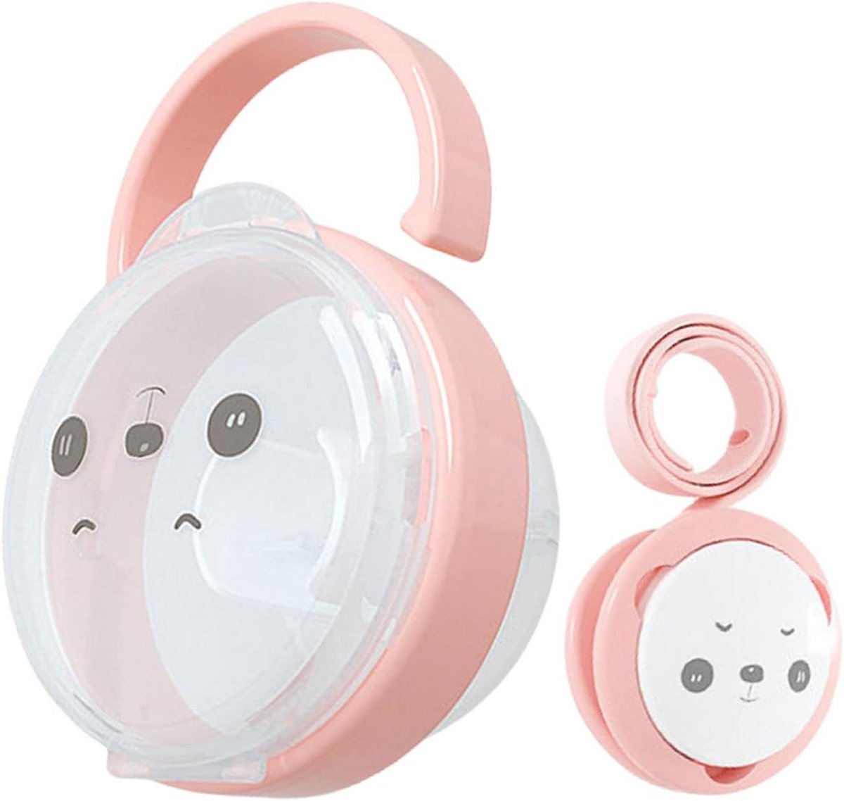 Fopspeenhouder Set - Ketting en Box - Baby Benodigdheden - Schattig Panda Patroon - 15 x 15 x 5 cm