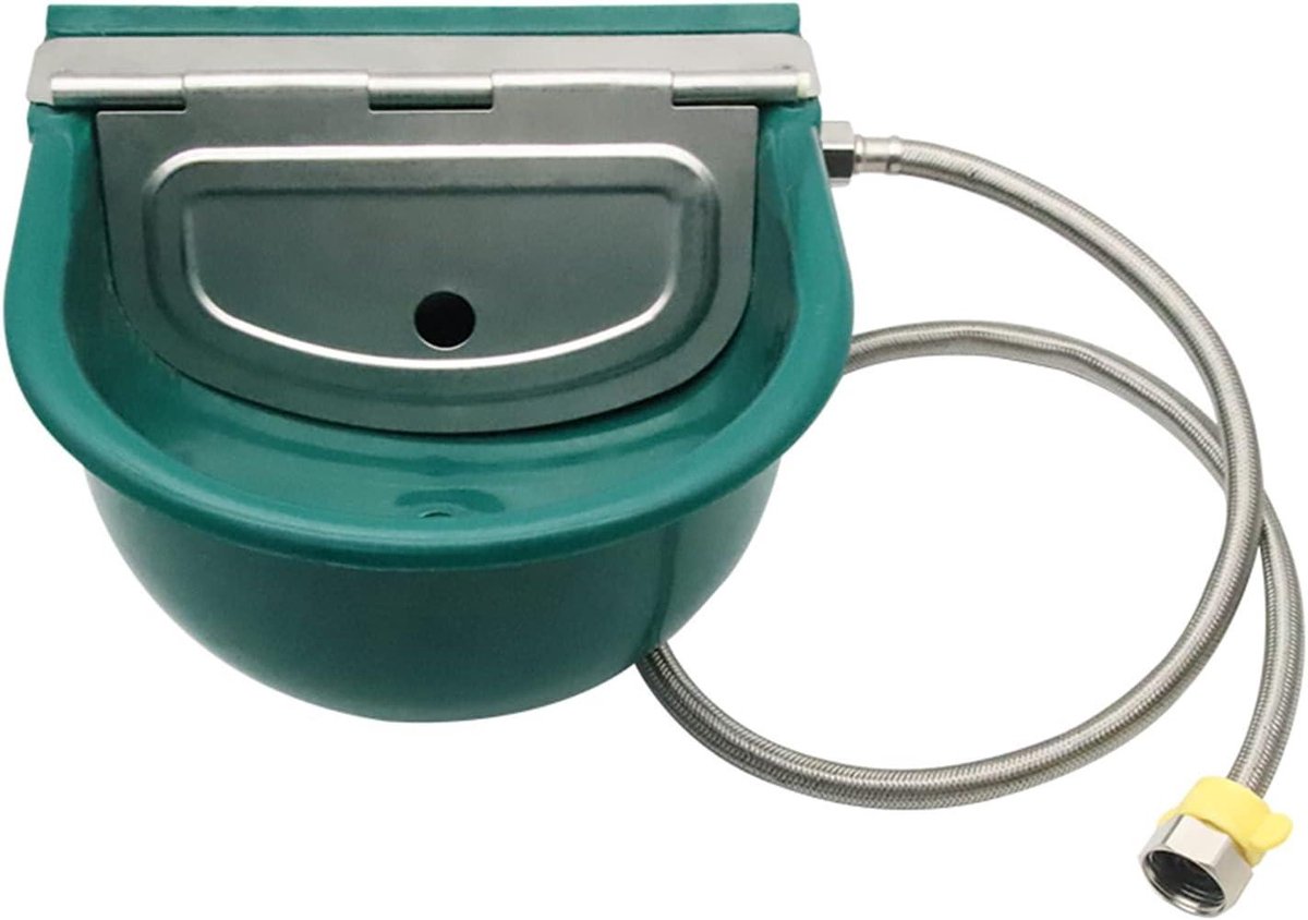 Automatische waterbak - Dieren drinkbak - Vee voorzien water - Vlotterklep automatisch - 28 x 265 cm - Groen