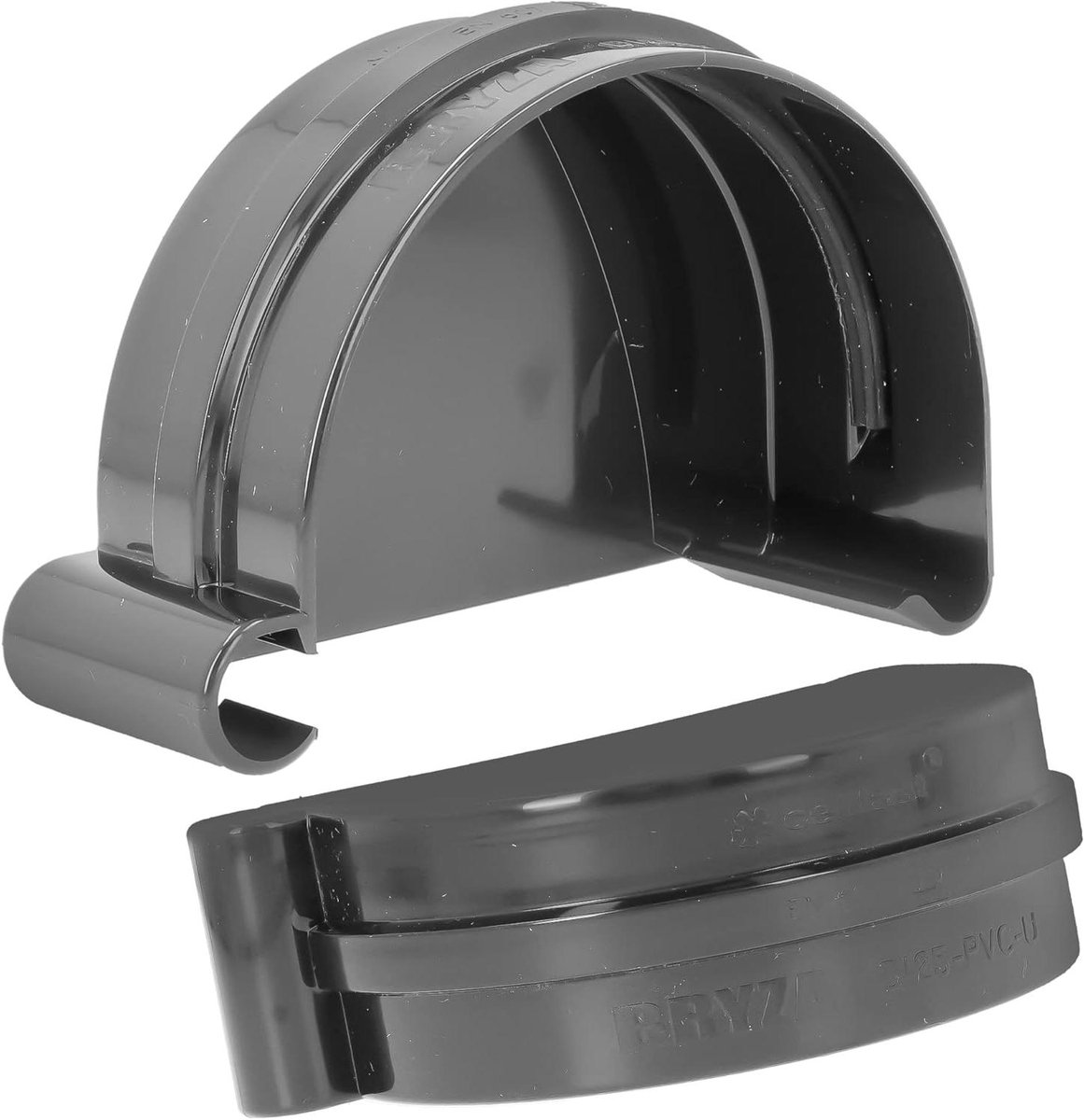 Dakgoot Eindstuk - Goot Afsluiting - Waterdicht Maken - Duurzaam PVC Materiaal - 125 mm - Grafiet