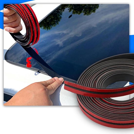 Rubberen Deurafdichtingsstrip Auto – Waterdicht, Winddicht, T-vorm, Flexibel, 4,9 m Lang, Zwart