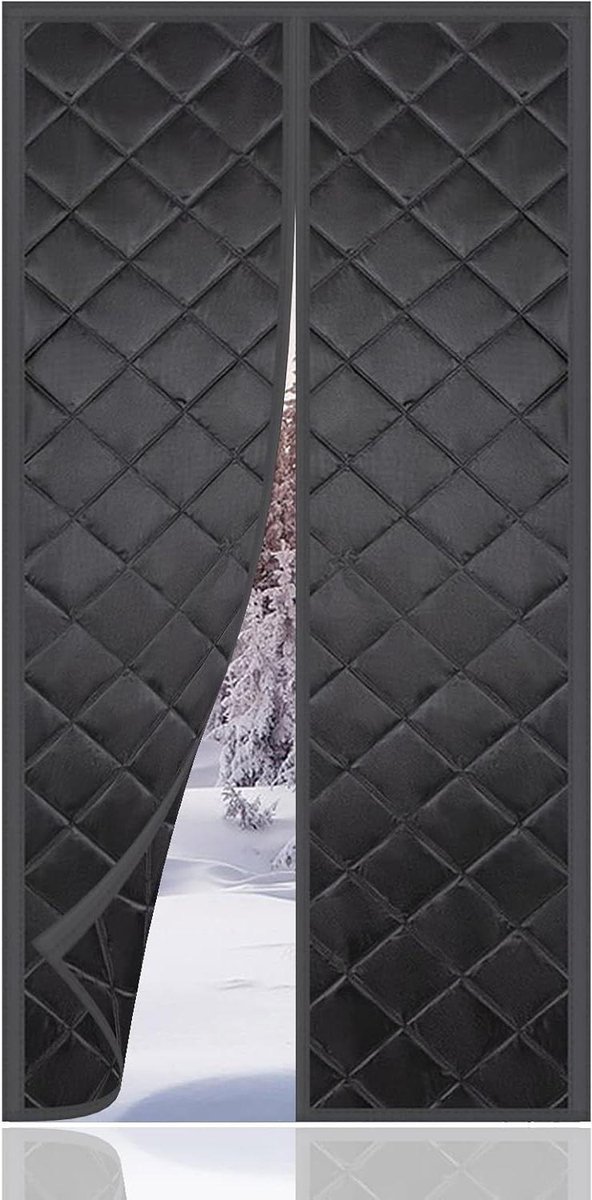 Magnetisch Deurgordijn - Isolatiegordijn Thermisch - Buiten Binnen Houden - Huisdier Vriendelijk - 220 x 270 cm - Zwart