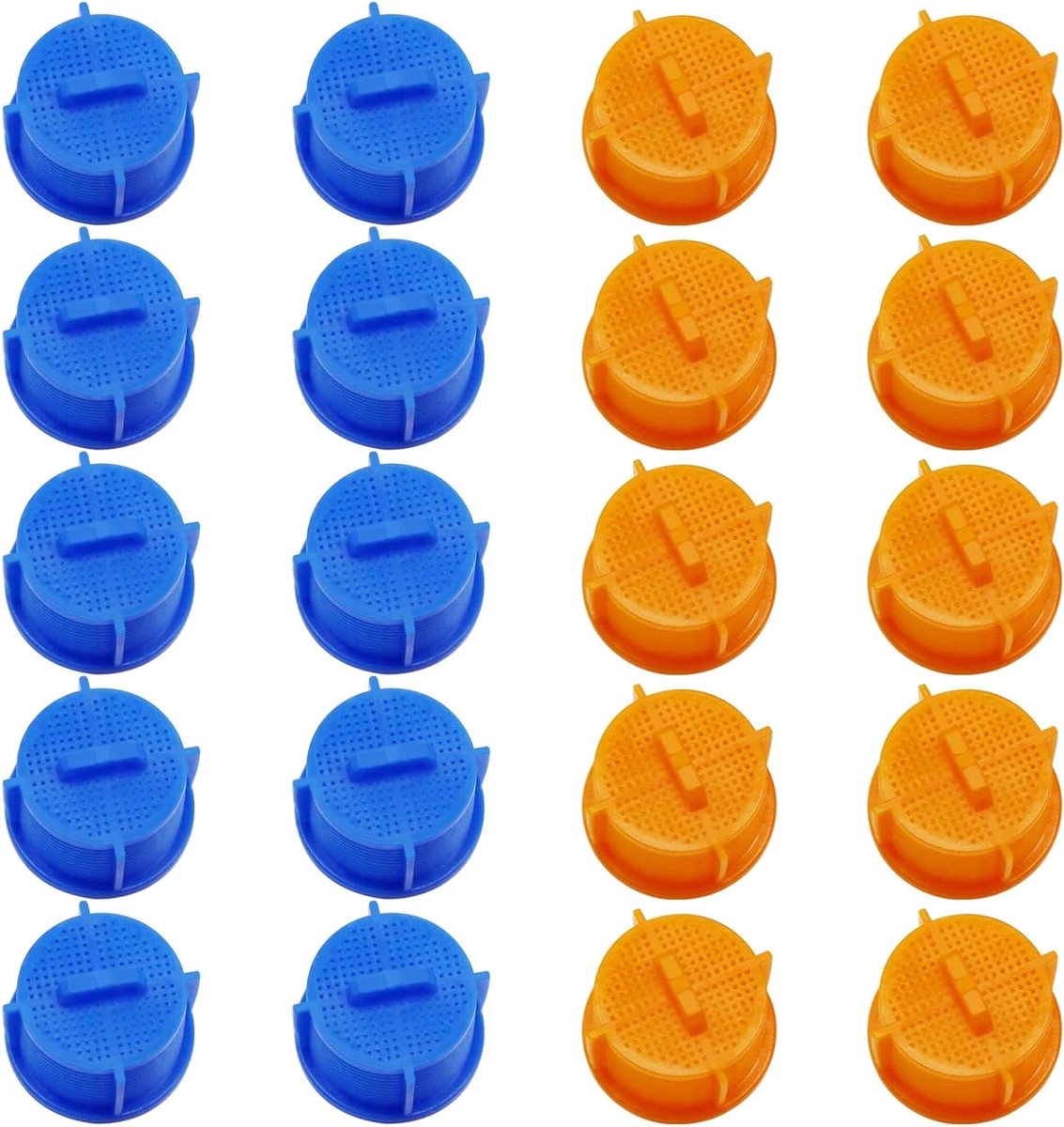 Dailygoods- Waterfilter 20 Stuks - Wasmachine Waterinlaatklep - Dubbele Kleur - Kunststof - Oranje/Blauw - Schokbestendig - Inlaatfilter