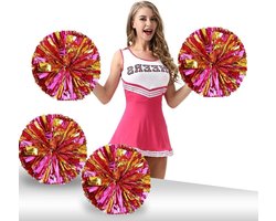 Pom Pom Cheerleader Pompoms - 2 Stuks Roze Goud, Ideaal voor Cheerleading, Sportevenementen en Team Spirit