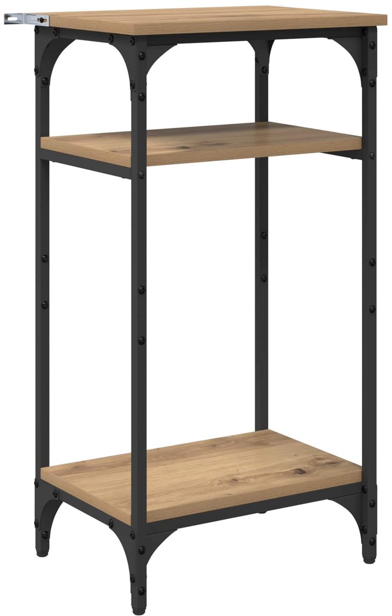 vidaXL Bijzettafel - Artisan - Eiken - 40 - x - 30 - x - 75 - cm - Bewerkt - hout Artisan eiken