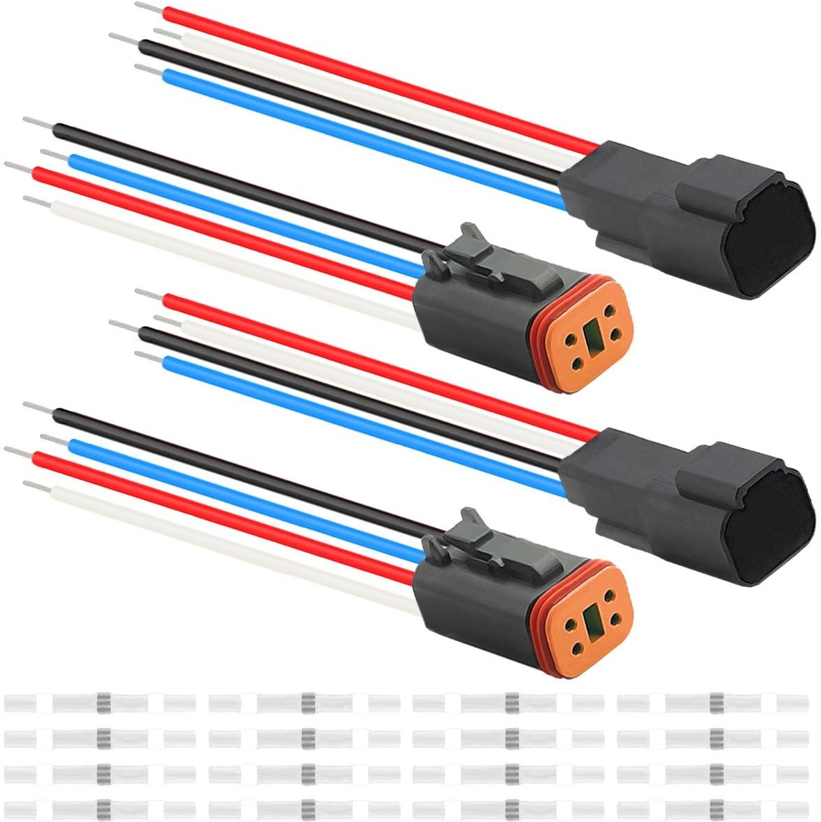 ONF3 - Waterdichte Elektrische Kabelverbinders - 4-pins - Duurzaam en Betrouwbaar - 16 AWG - Voor Auto en Boot - 2 Stuks - Geschikt voor Diverse...