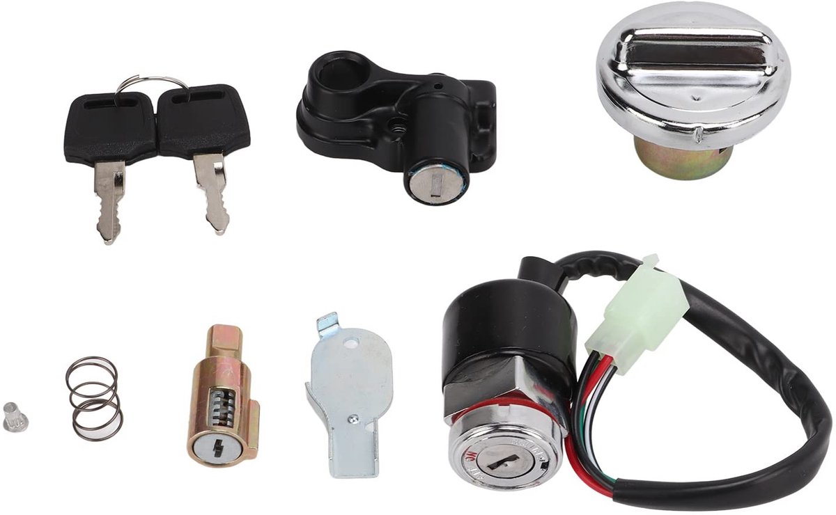 Allecto - Ignition Switch Helm Slot Set - 2 Sleutels voor Dax - 50cc 125cc - Sleutels - Motorfietsen - Vergrendeling - Geschikt voor Dax - Dax model