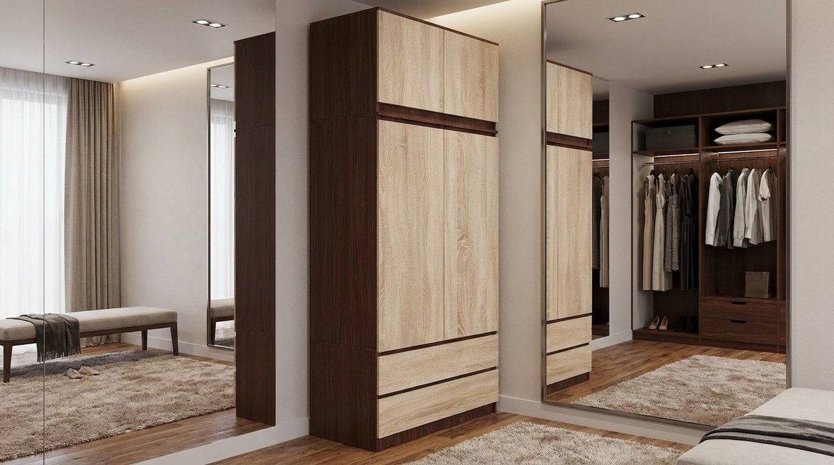 Kledingkast - Eiken - 90x234x51 cm - Arqam