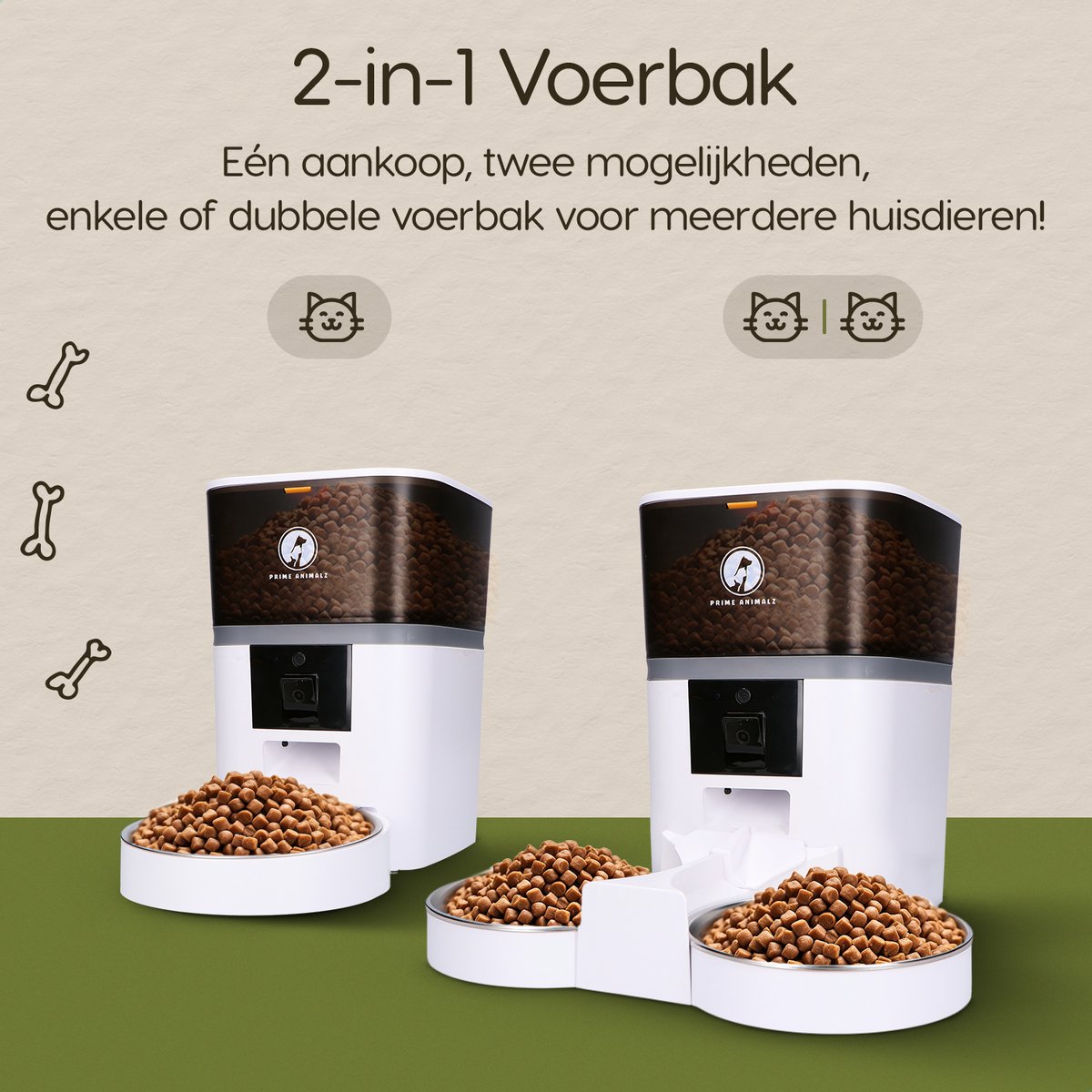 Prime AnimalZ Automatische Voerbak 4L met Camera Wit - afbeelding 3