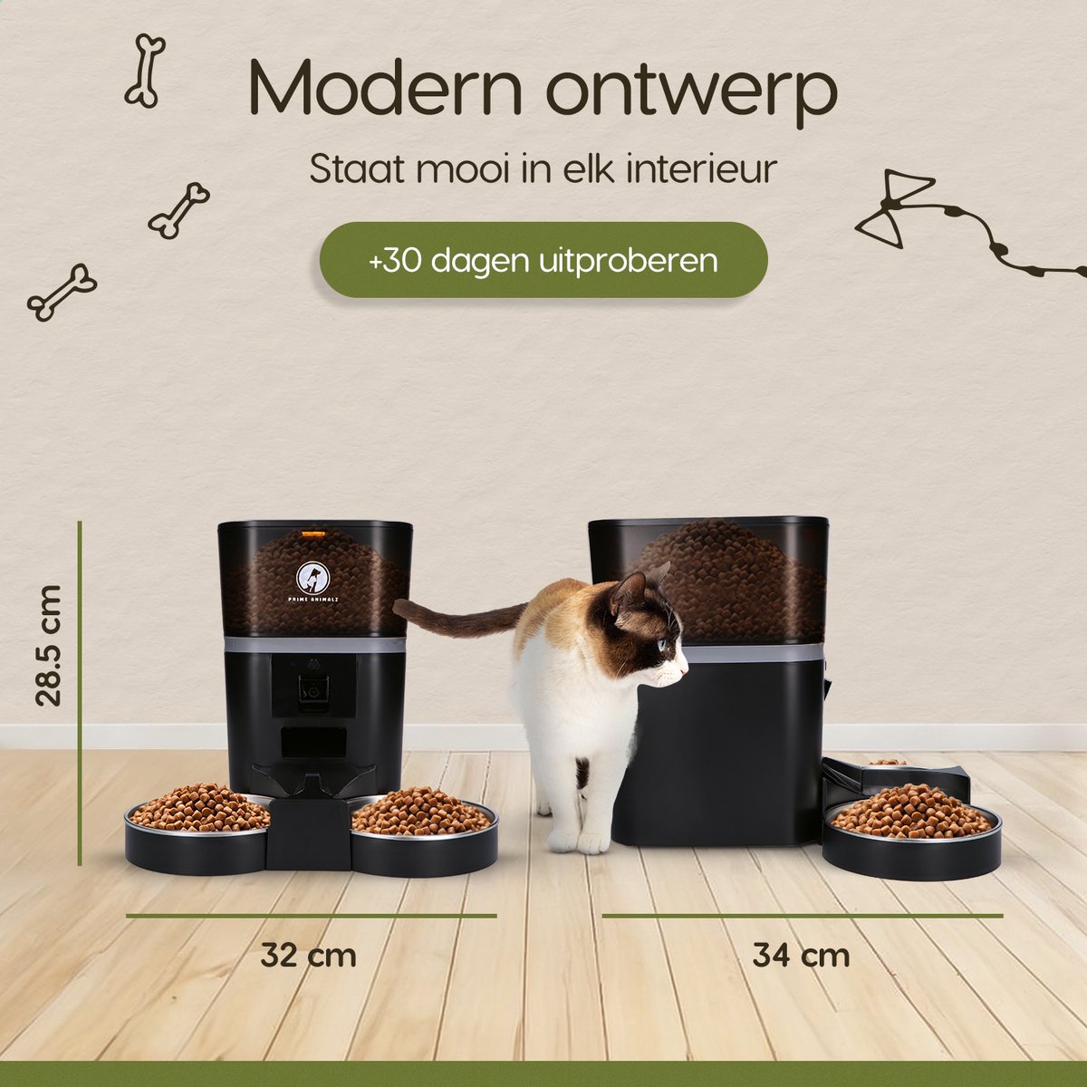 Automatische Voerbak dubbel Standaard 4L – Kat en Hond – Voerautomaat met Camera – Full HD 1080P Night Vision – Two-Way Audio – 4L Voerdispenser – Hondenvoerbak – App-bediening – Voerschema Instellen – Prime AnimalZ – Zwart thumbnail 6