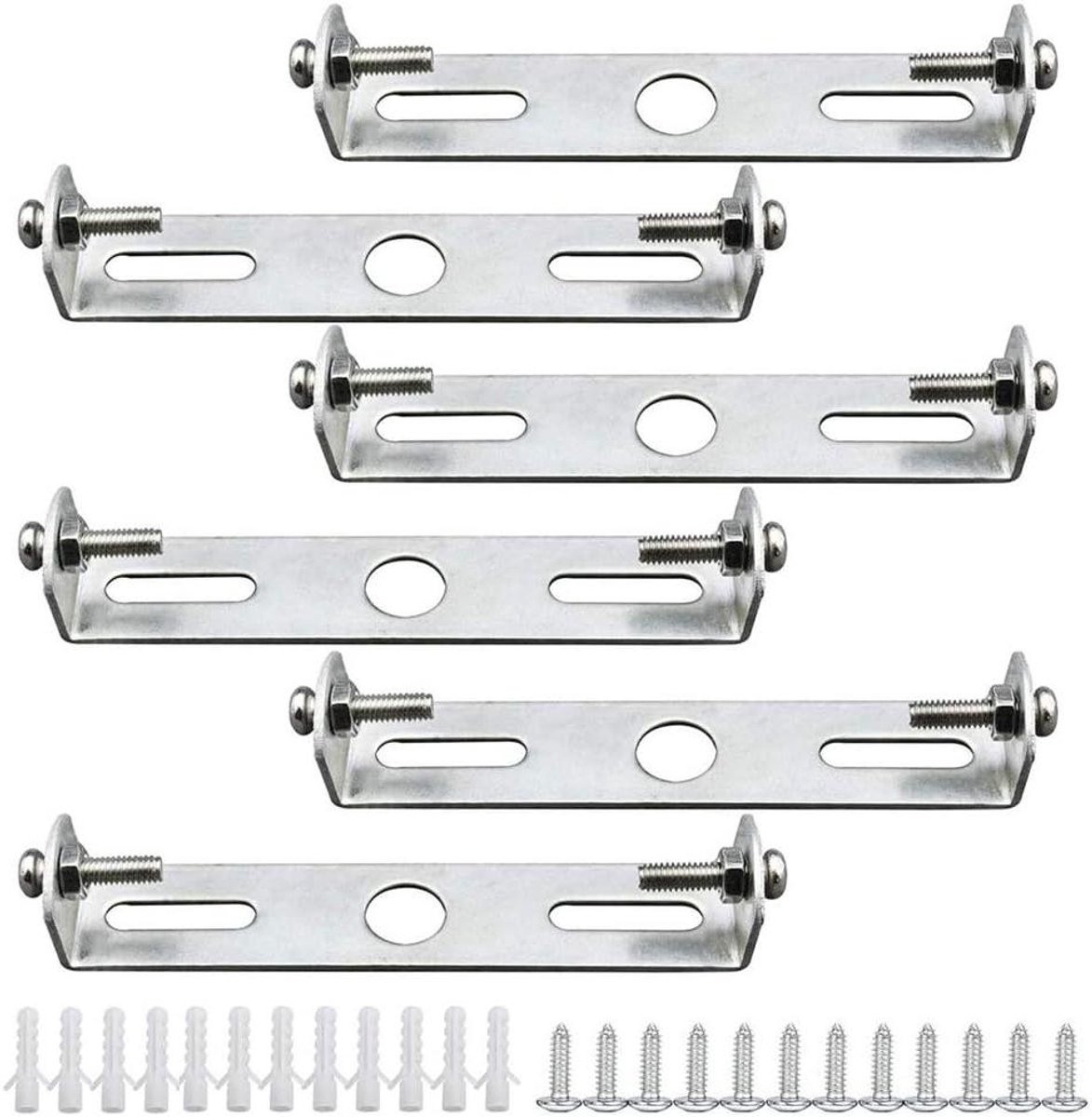 Plafondlamp Ophangplaat - Montagehouder Lamp - Verlichting Ophangen - Roestwerende Coating - 6 x 120 mm - Zilver