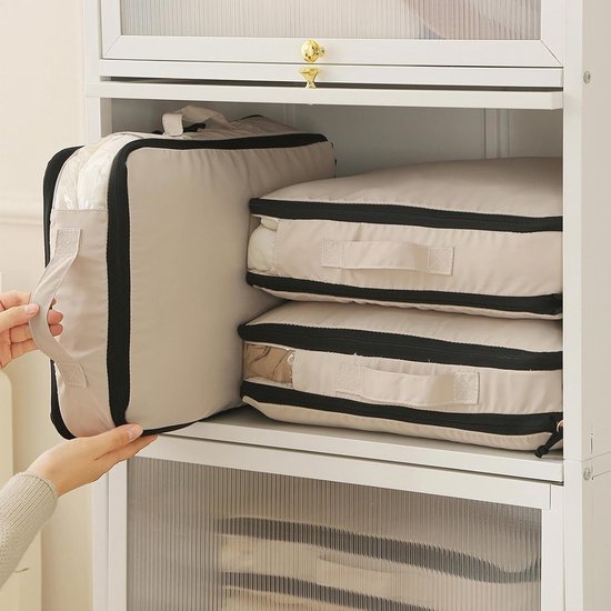 Opbergzakken Kleding - Dekbed Organizer - Kast Opruimen - Met Handvat Ritssluiting - 52x42x30cm - Zwart — afbeelding 5