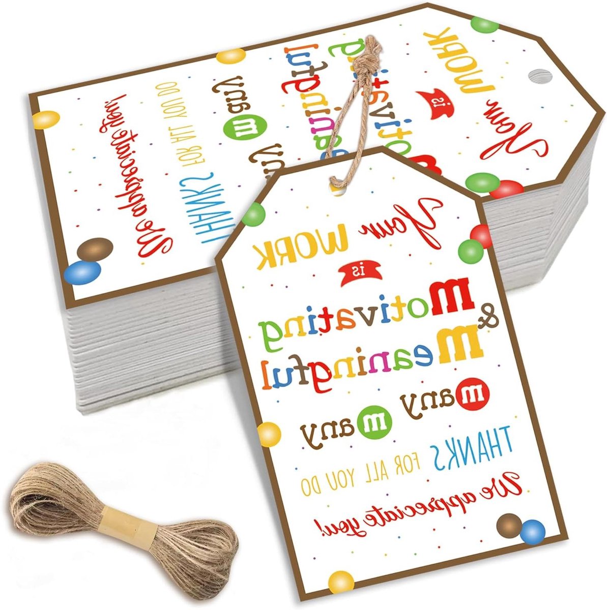Bedankjes kaarten - Cadeau labels - Waardering tonen - Hoogwaardig kaartpapier - 40 stuks - Multicolor