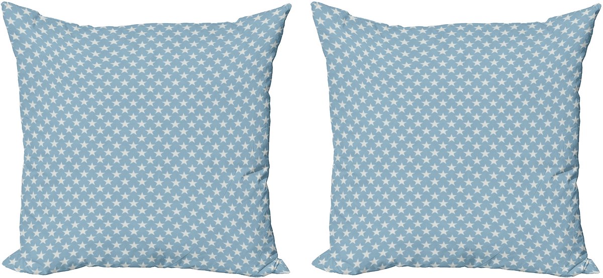 ABAKUHAUS Decoratieve kussenhoezen in gedempte kleuren (2 stuks), modern accent, dubbelzijdige digitale print, 60x60 cm, hemelsblauw, kadetblauw Hemelsblauw Cadet Blauw
