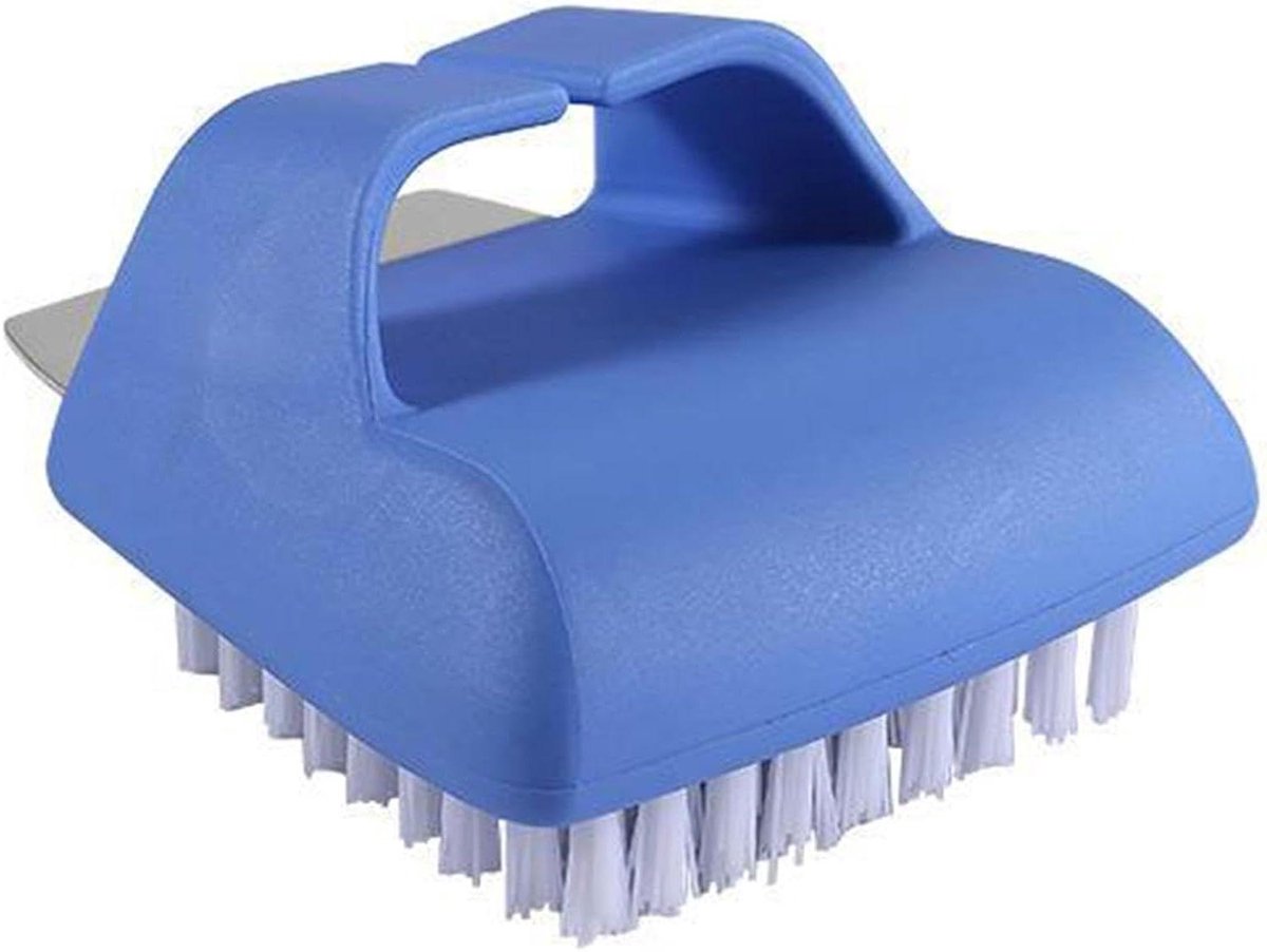 Grill reinigingsborstel - BBQ borstel - Grill schoonmaken - 2-in-1 ontwerp - 105 cm - Blauw