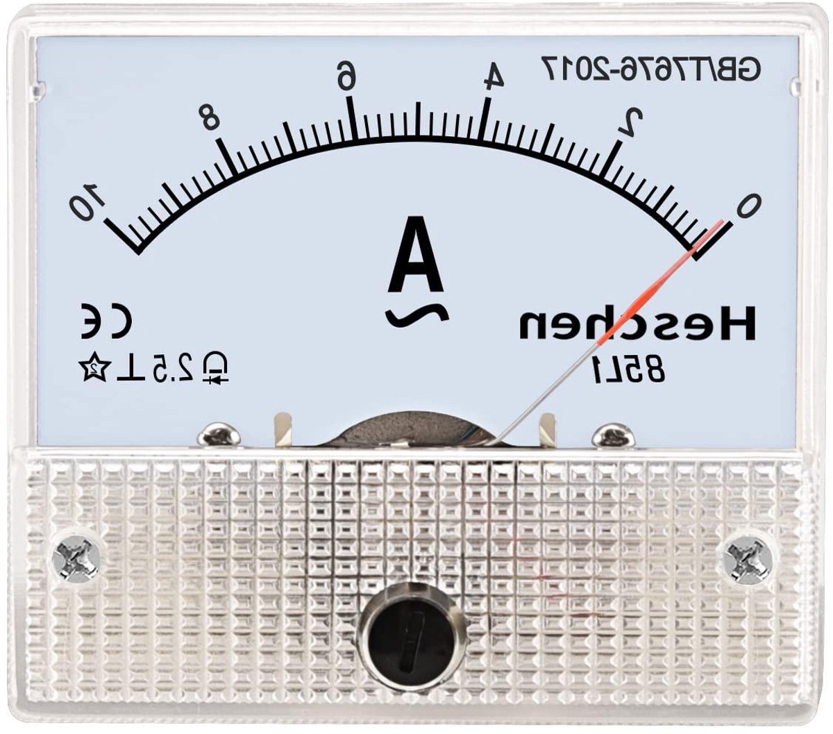 Paneel Ammeter - Stroommeter Tester - Stroom Meten - AC 0-10A - 62 x 55 mm - Wit