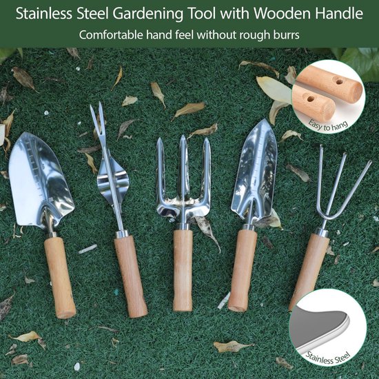 Tuin gereedschap set - Tuinieren set - Comfortabel tuinieren - Inclusief inklapbare kruk - 10 delig - Groen — afbeelding 5