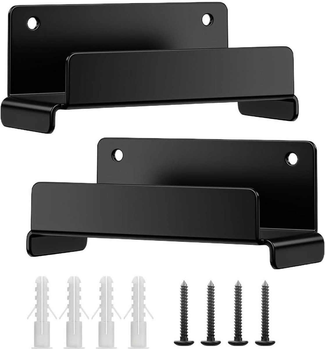 Ladder Muurbevestiging - Wandhaak Garage - Gereedschap Organiseren - Ruimtebesparend Staal - 15 x 8 x 7 cm - Zwart