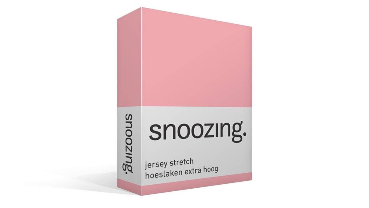 Snoozing Jersey Stretch - Hoeslaken - Extra Hoog - Lits-jumeaux - 200x200/220 cm - Roze